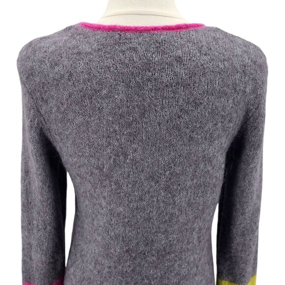 Gudrun Sjoden Womens Medium Sweater Alpaca Blend  Tunic Color Block Gray Fuchsia - Picture 5 of 9